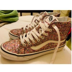 Rainbow Glitter Vans Hi Tops - RARE